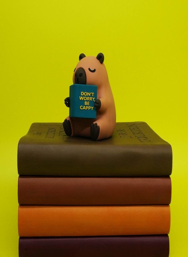 GOOFBALLS Little Readers - Cute Figurines for Bookshelves, Desks, Terrariums & Home Decor - Book-Loving Animal Statues - Capybara - Image 5